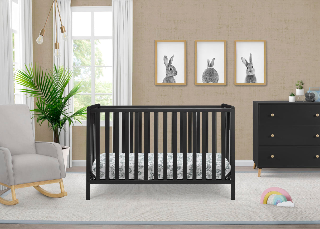 Heartland 4-in-1 Convertible Crib, Black