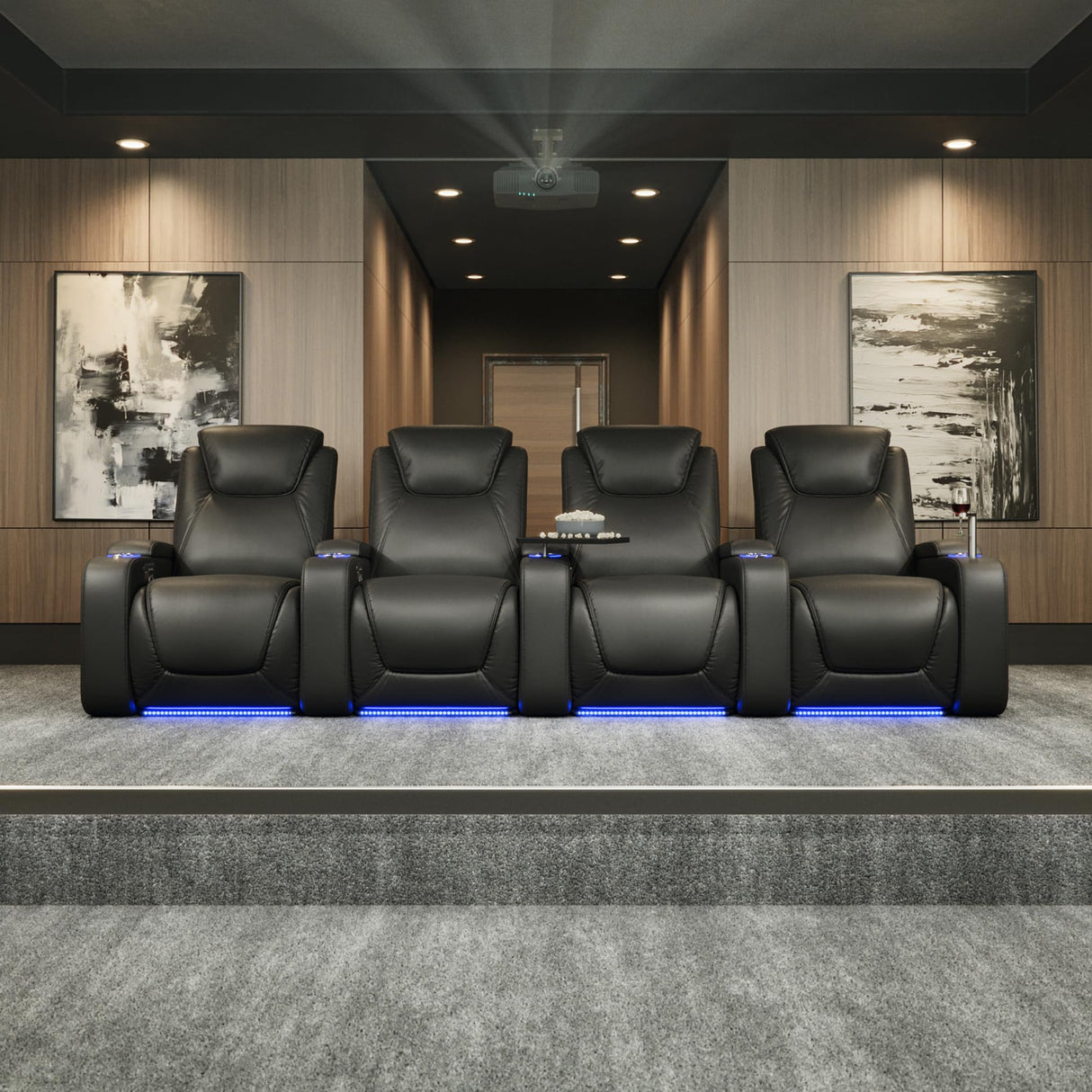 Equinox Home Theater Recliner – Top Grain Leather Power Reclining Seats