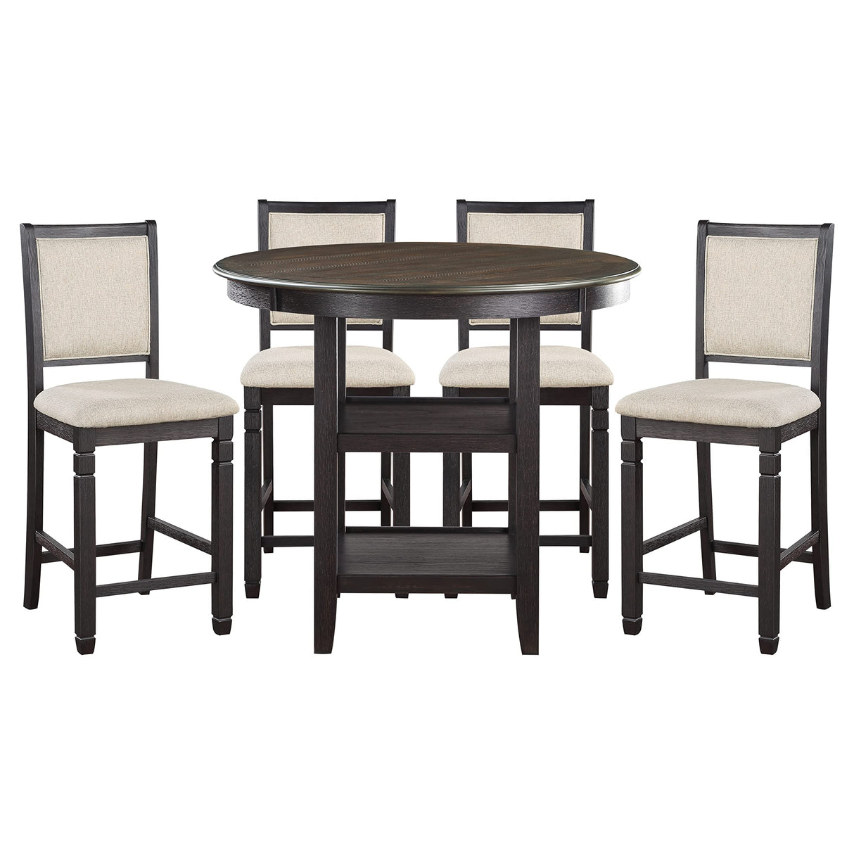 Counter Height Dining Set, Brown/Black
