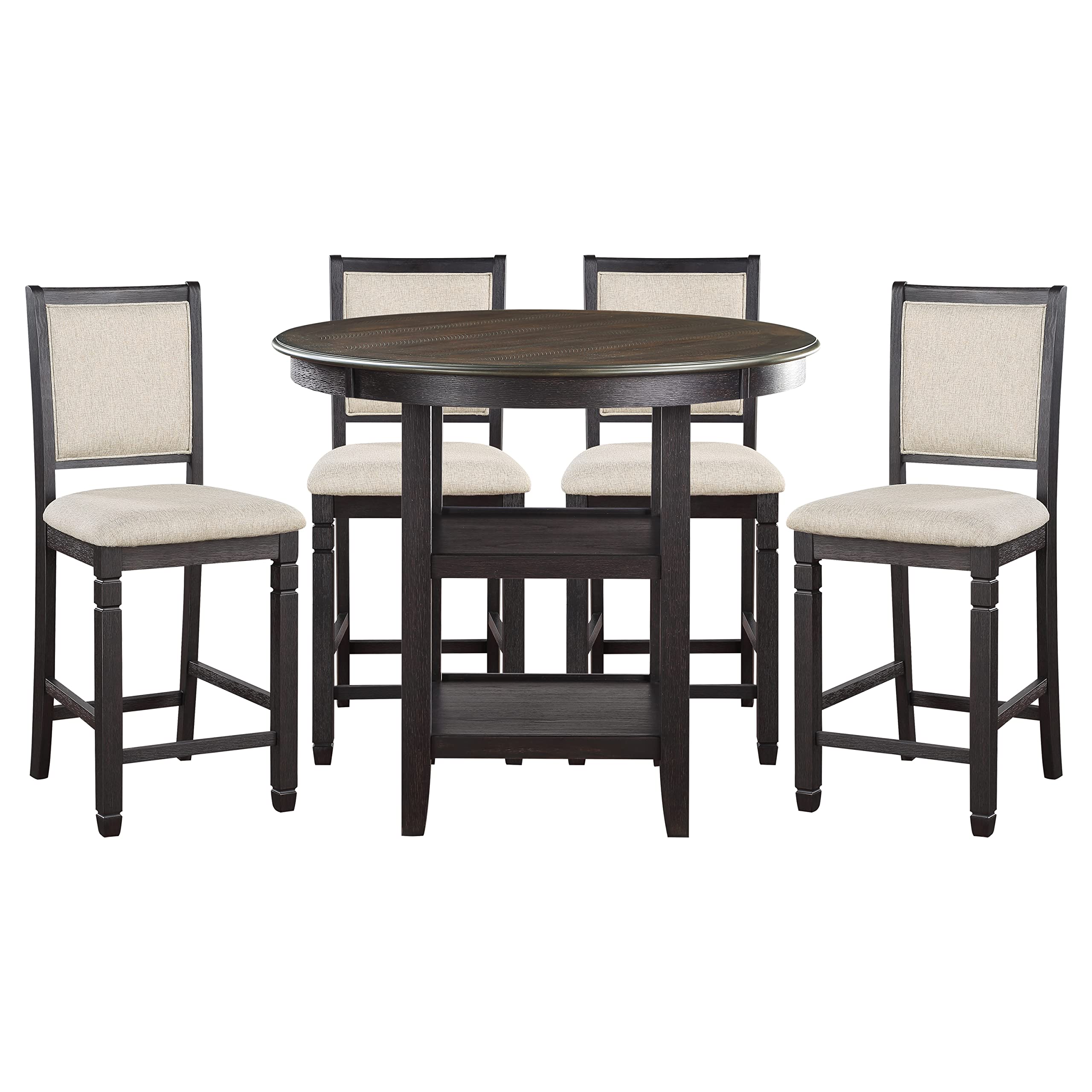 Counter Height Dining Set, Brown/Black