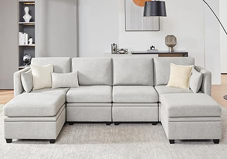 Modular Sectional Sofa, Convertible U Shaped Sofa Couch