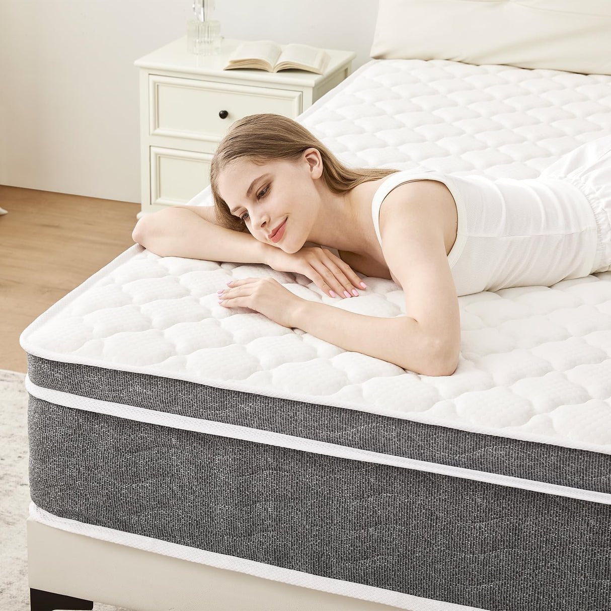 Queen Size Mattresses 12 Inch Hybrid Mattress - Pocketed Coils - Targeted Pressure Relief