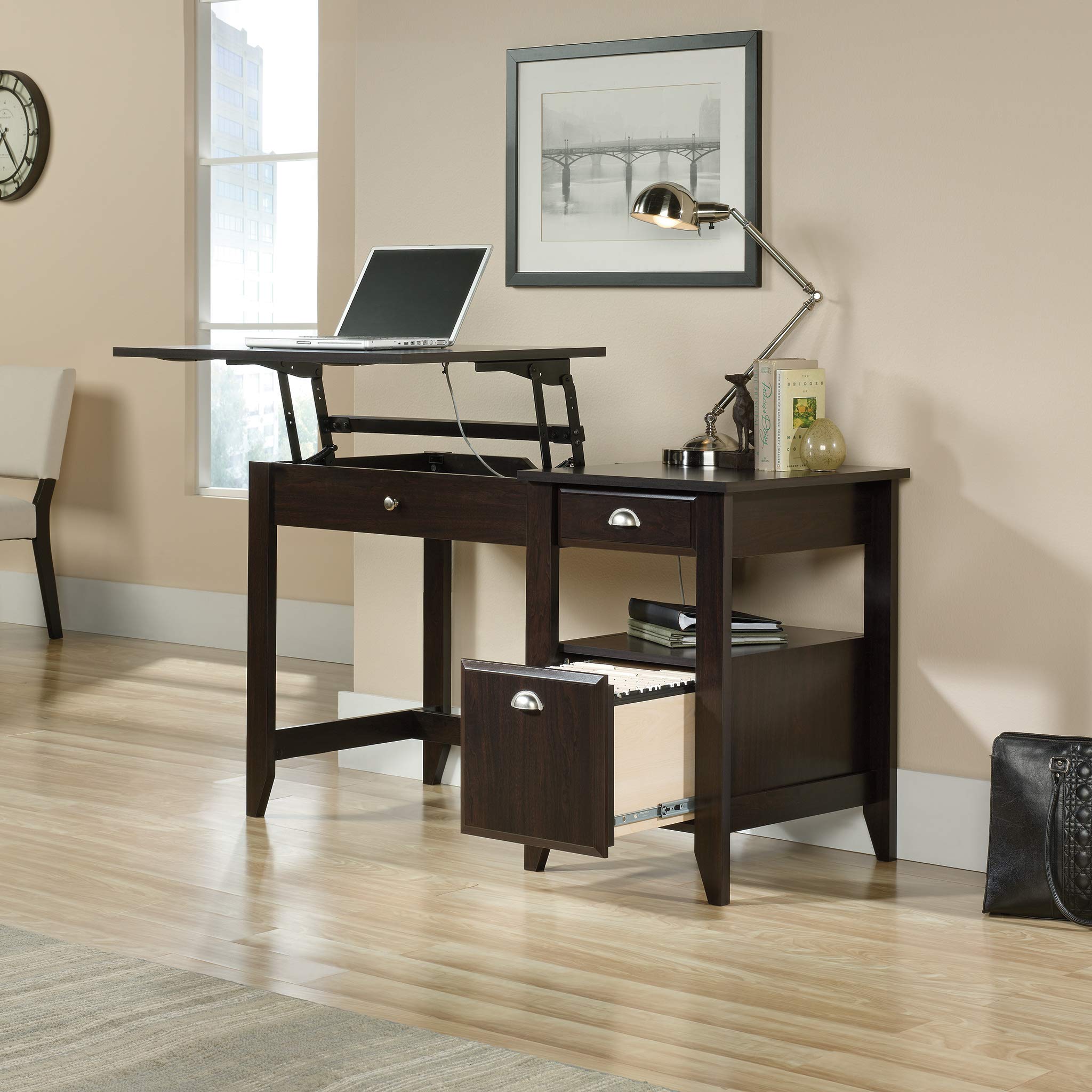 Lift Top Desk, Jamocha Wood finish