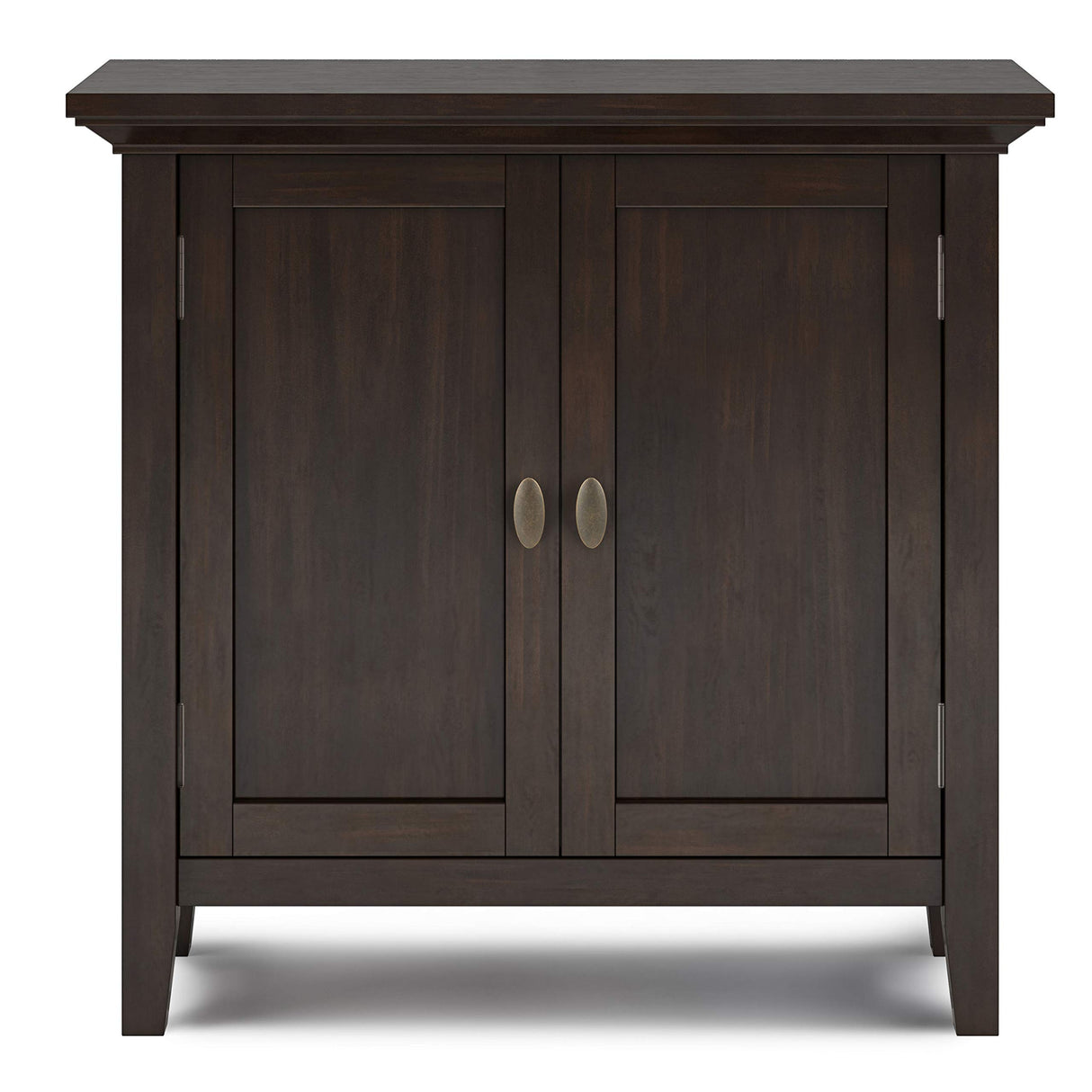 Redmond SOLID WOOD 32 inch Wide Transitional Low Storage Cabinet in Brunette Brown