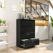 Lateral File Cabinet with Lock,4 Drawer Metal Filing Cabinets, Home Office Storage