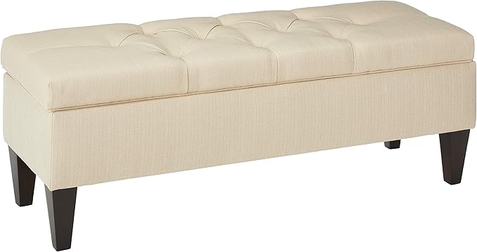 Brooke Collection Diamond Tufted Upholstered Long Bedroom Storage Bench