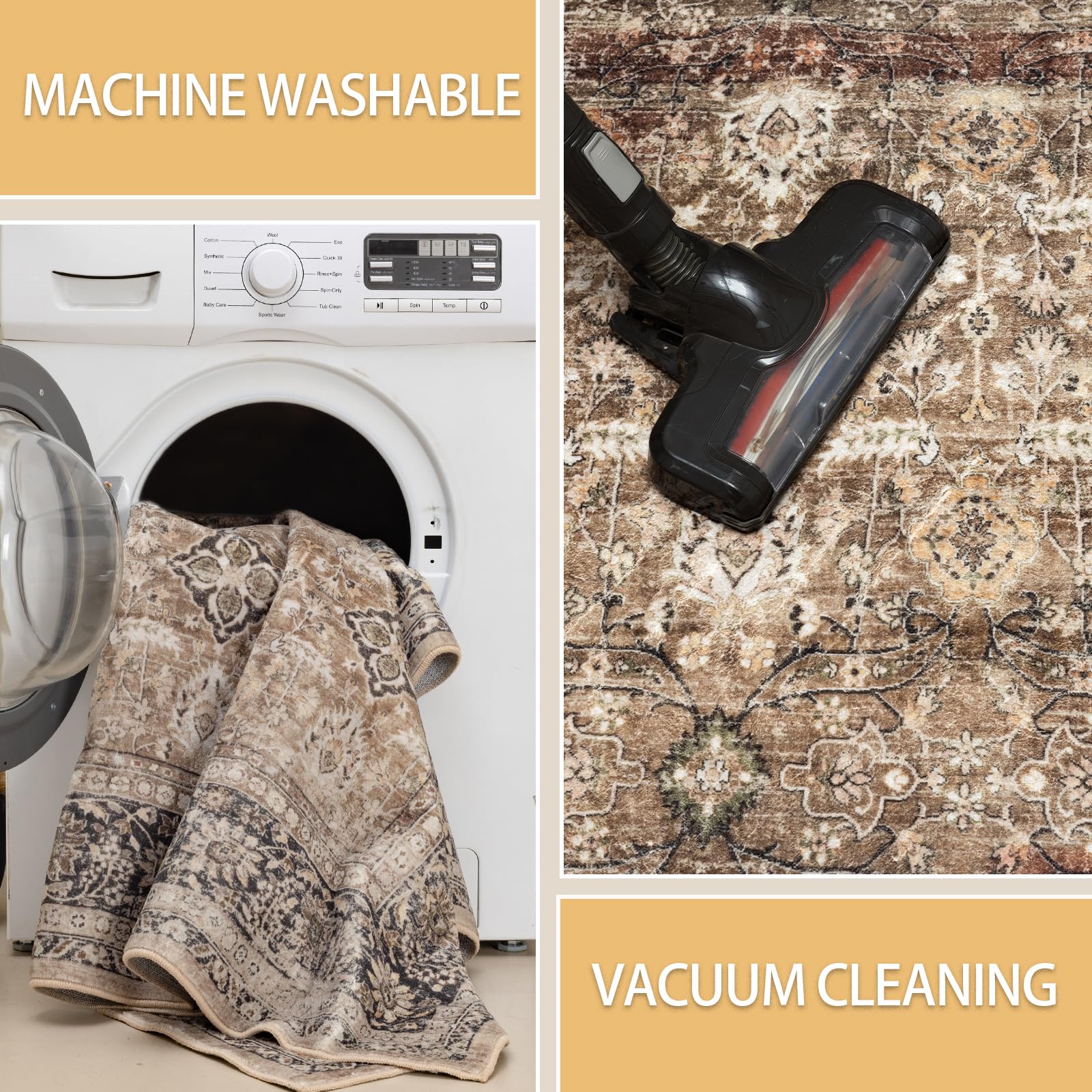 8x10 Area Rugs-Washable Non-Slip Area Rugs for Living Room, Dining Room, Bedroom