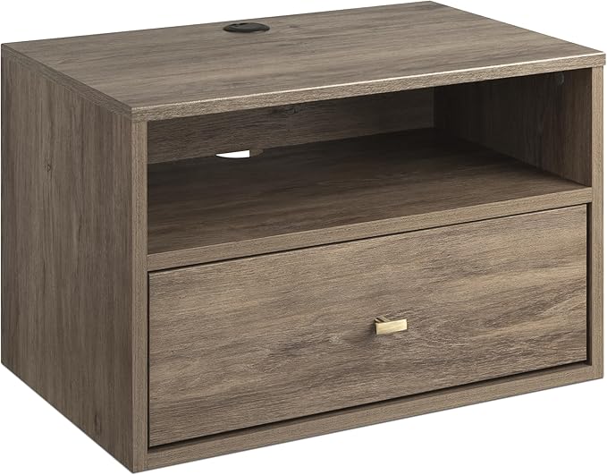 Transitional 1 Drawer Floating Nightstand