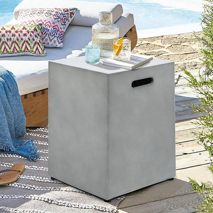 Round Propane Fire Pit Table,30 Inch Outdoor Fire Pit Table Set w Tank Cover