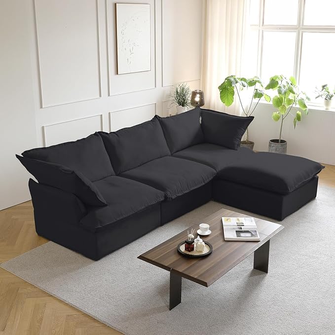 U Shape Couch Sectional for Living Room, Convertible Sectional Sofa