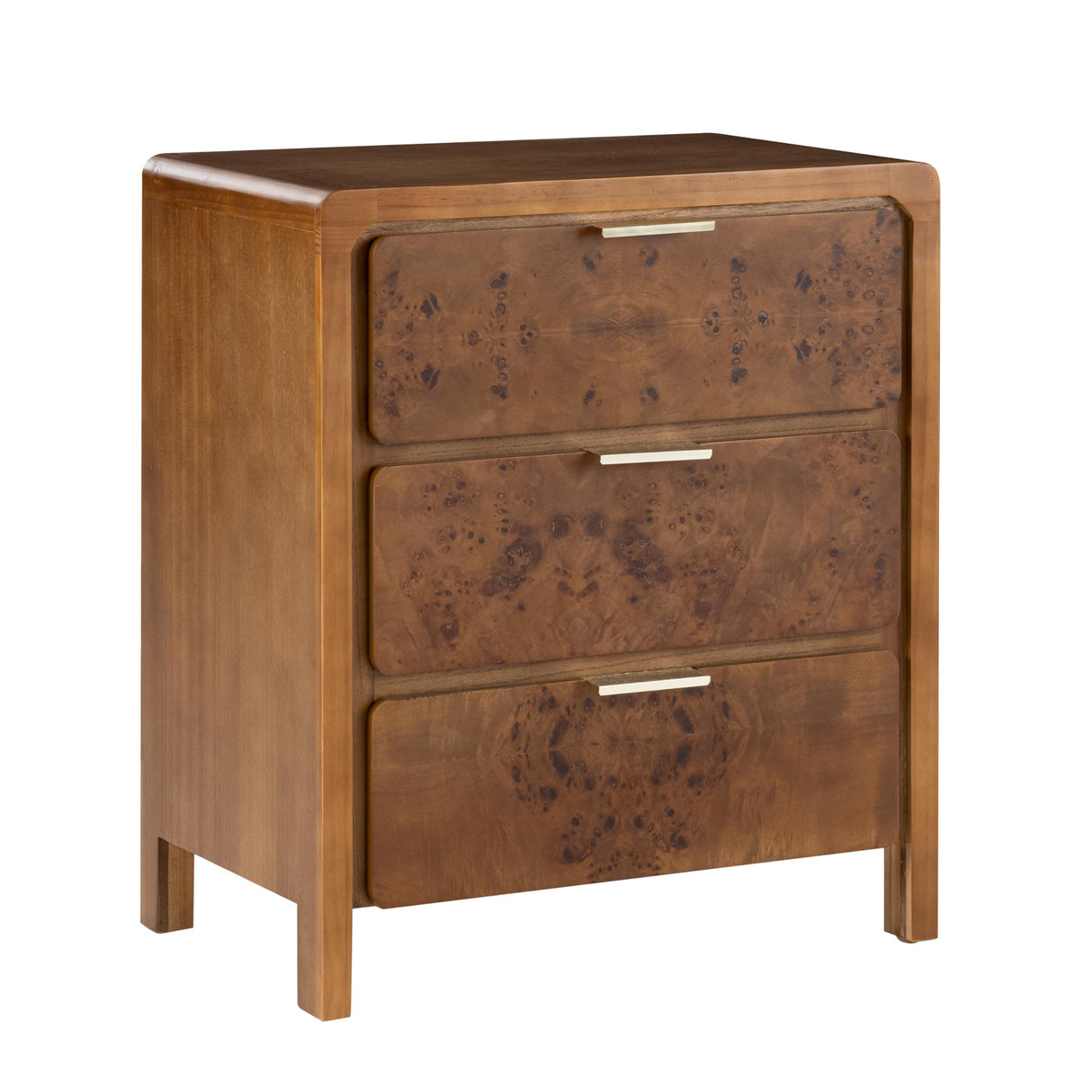 Farmhouse Nightstand with 3 Drawer, Distressed Wood Rustic Accent Dresser