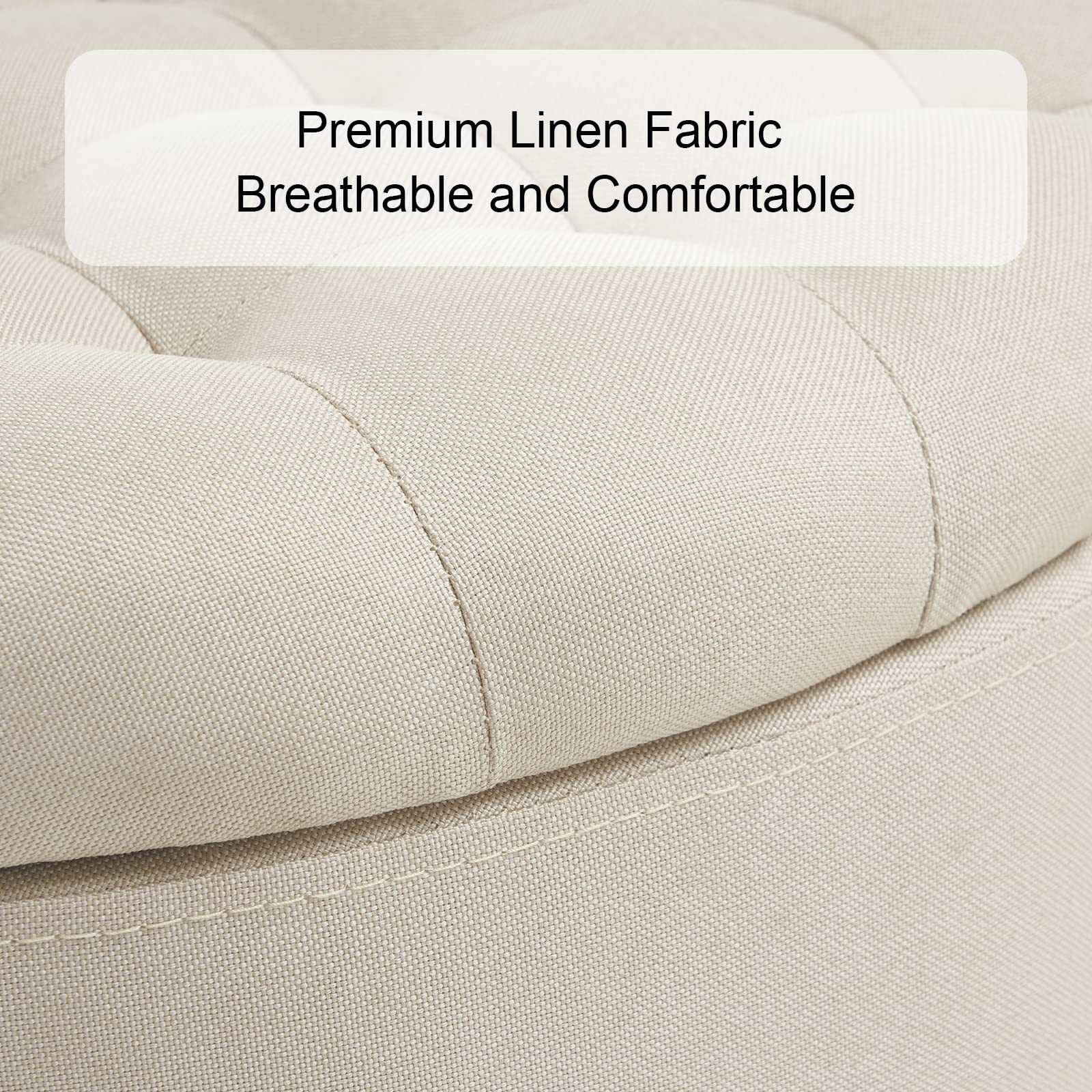 Modern Round Storage Ottoman,Button Tufted Ottoman Foot Stools Ottoman Footstool