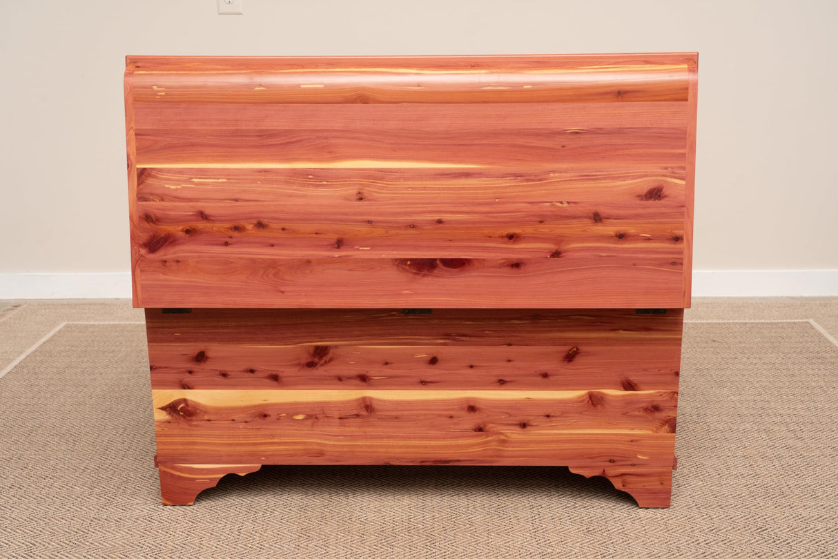 Cedar Hope Chest with Waterfall Top – Amish Cedar Chest w/ Anti-Slam Hinges