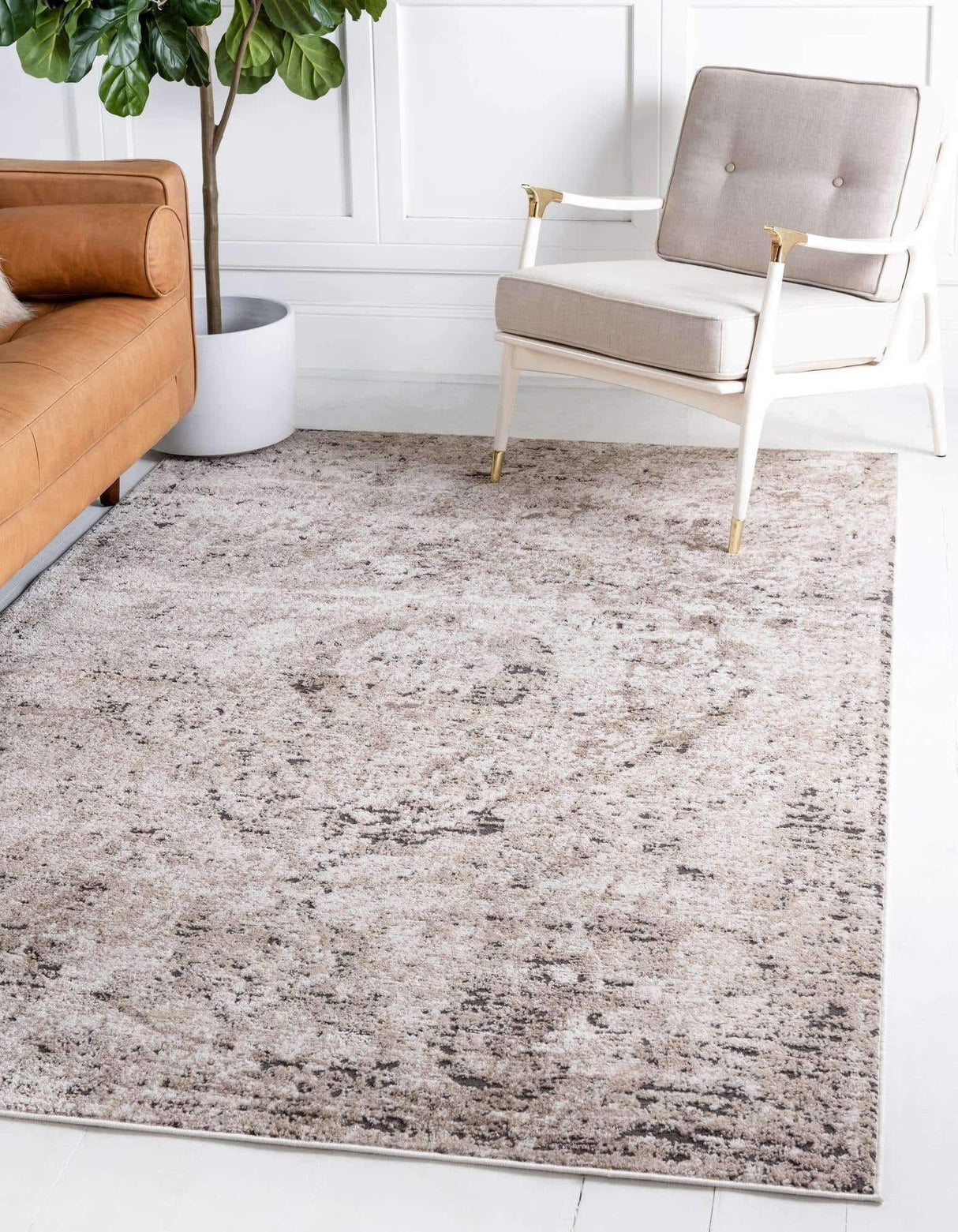 Unique Loom Portland Collection Area Rug - Astoria (6' 1" x 9' Rectangle, Beige/ Gray)