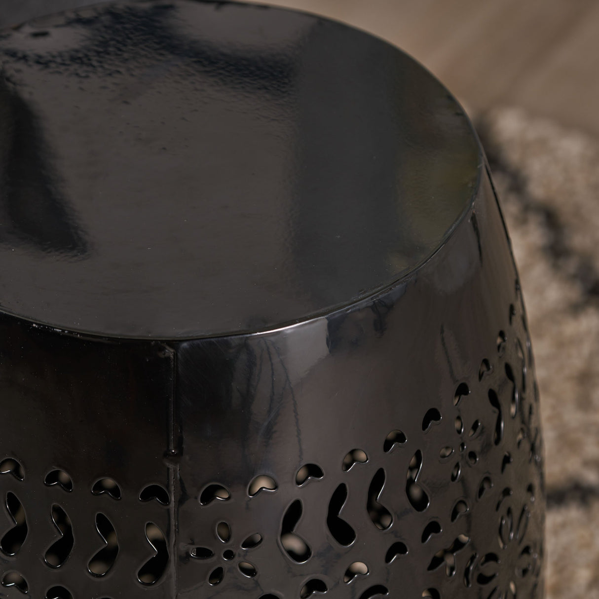 Christopher Knight Home Apollos Indoor Lace Cut Iron Accent Table, Black