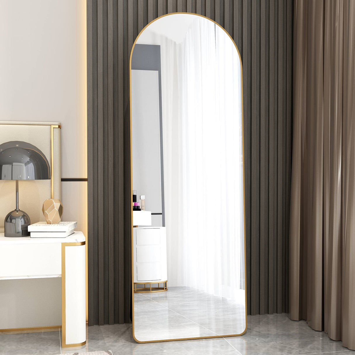 Modern Full Length Mirror Arched Floor Mirror, Full Length Dressing Mirror