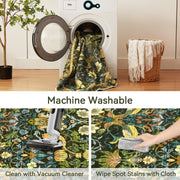 Topllen Washable Area Rug - Area Rug 8'x10' Boho Soft Living Room Rug, Non-Slip Large Area Rugs Indoor for Dining Room Livingroom Bedroom, Vintage Rug (Dark Green, 8x10ft)