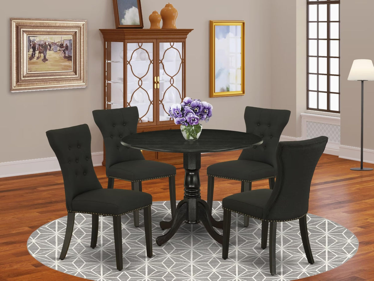 DLGA5-ABK-24 5 Piece Kitchen Table & Chairs Set Includes a Round Dining Room Table
