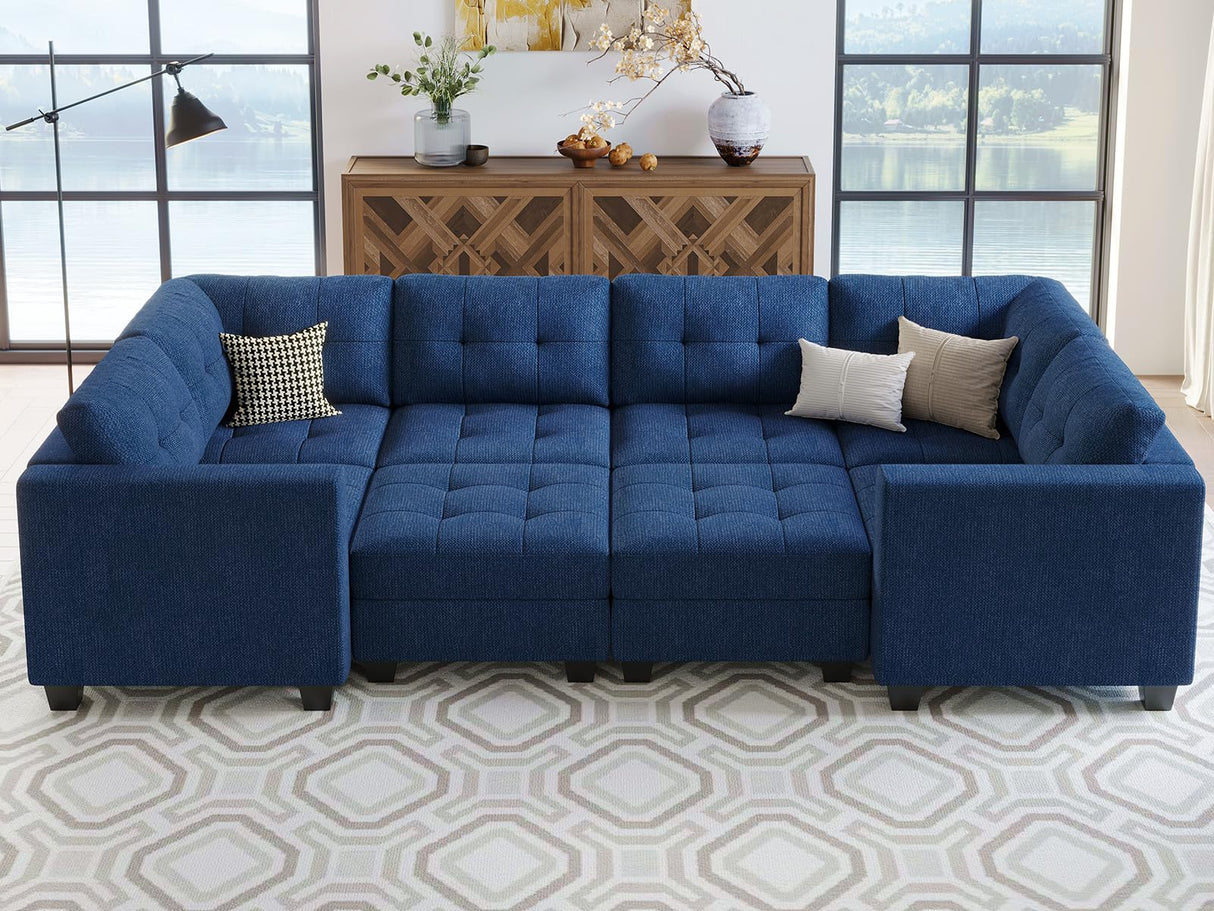 Modular Sectional Sleeper Sofa with Storage Seat Reversible Modular Couch Bed