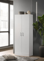 White 60" Height Simplistic Modern Double Door Storage Cabinet