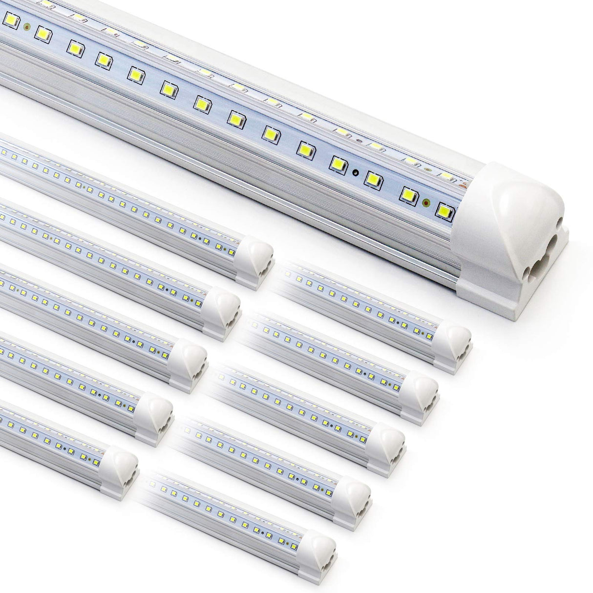 10-Pack 8ft LED Shop Light Fixture - 90W T8 Integrated LED Tube Light