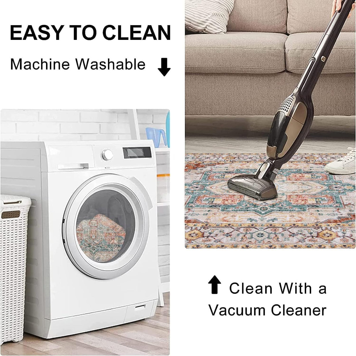 Area Rugs 8x10 Large 8x10 Area Rugs Non Slip Rug Low Pile Area Rug Distressed Printed