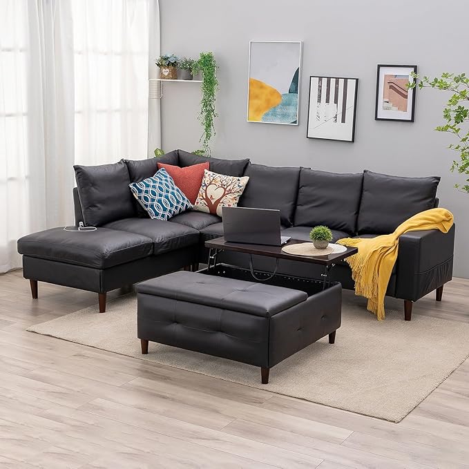 Panana 6-Seater Linen Sectional Corner Sofa with Cushion Back