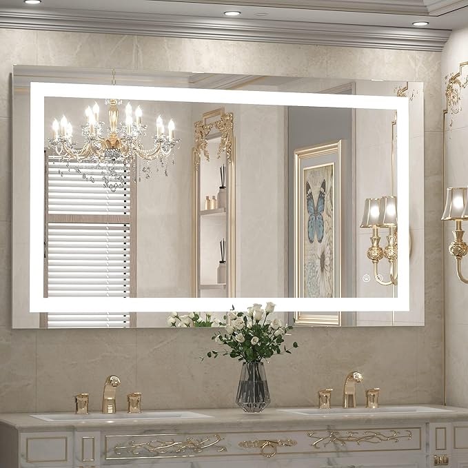Bathroom Mirror with Lights,White/Warm/Natural
