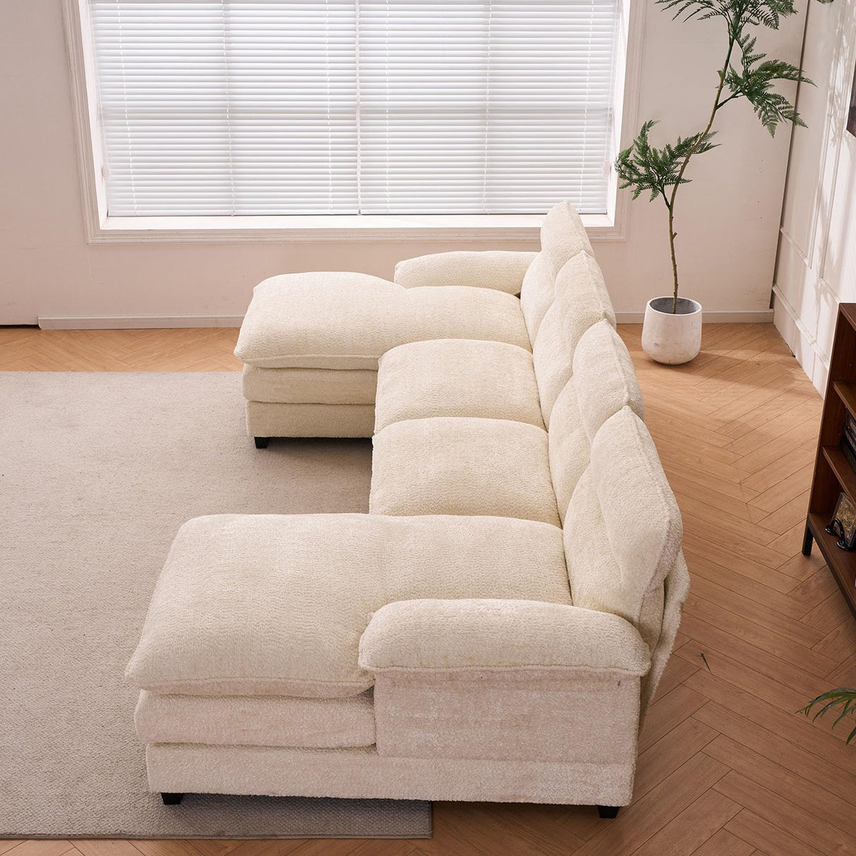 U Shaped Modular Sectional Sofa,6 Seat Couch 6 Deap Seats Corne