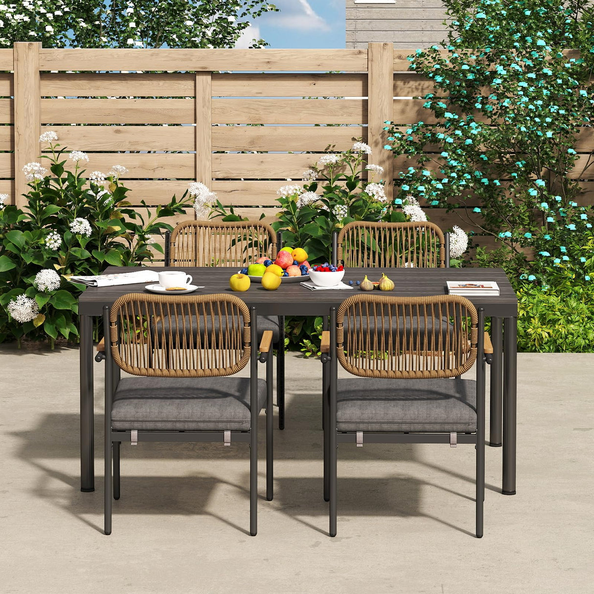 Outdoor Dining Set for 4, Patio Dining Furniture Sets, 5 Pieces Patio Dining Set