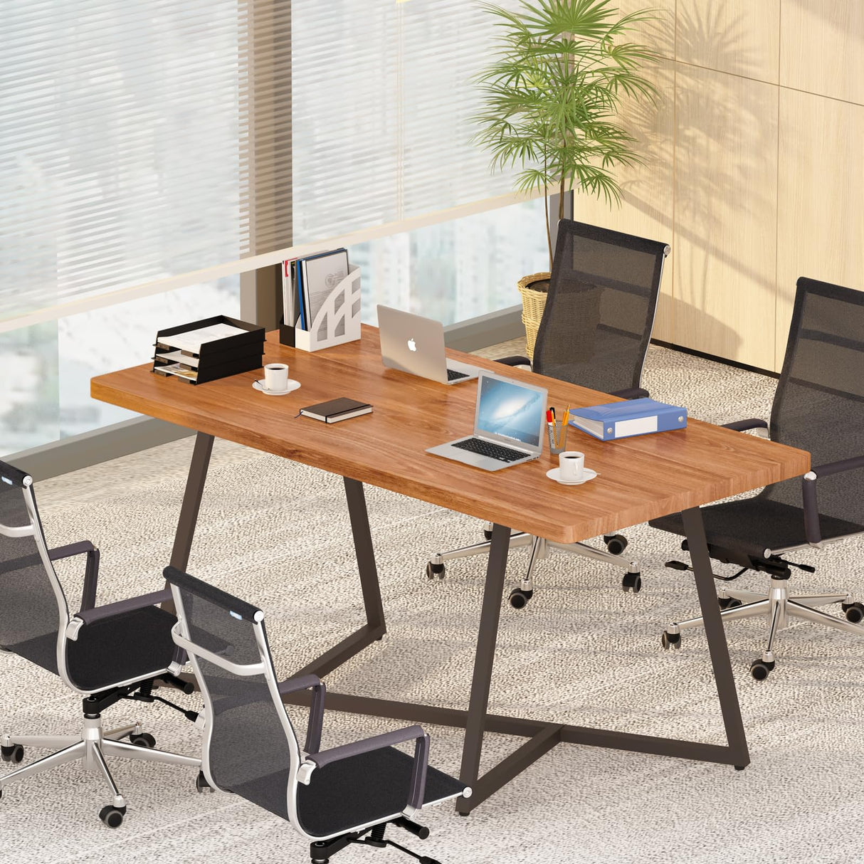 6FT Conference Table, 70.8L x 35.4W x 30.7H Inches Office Table