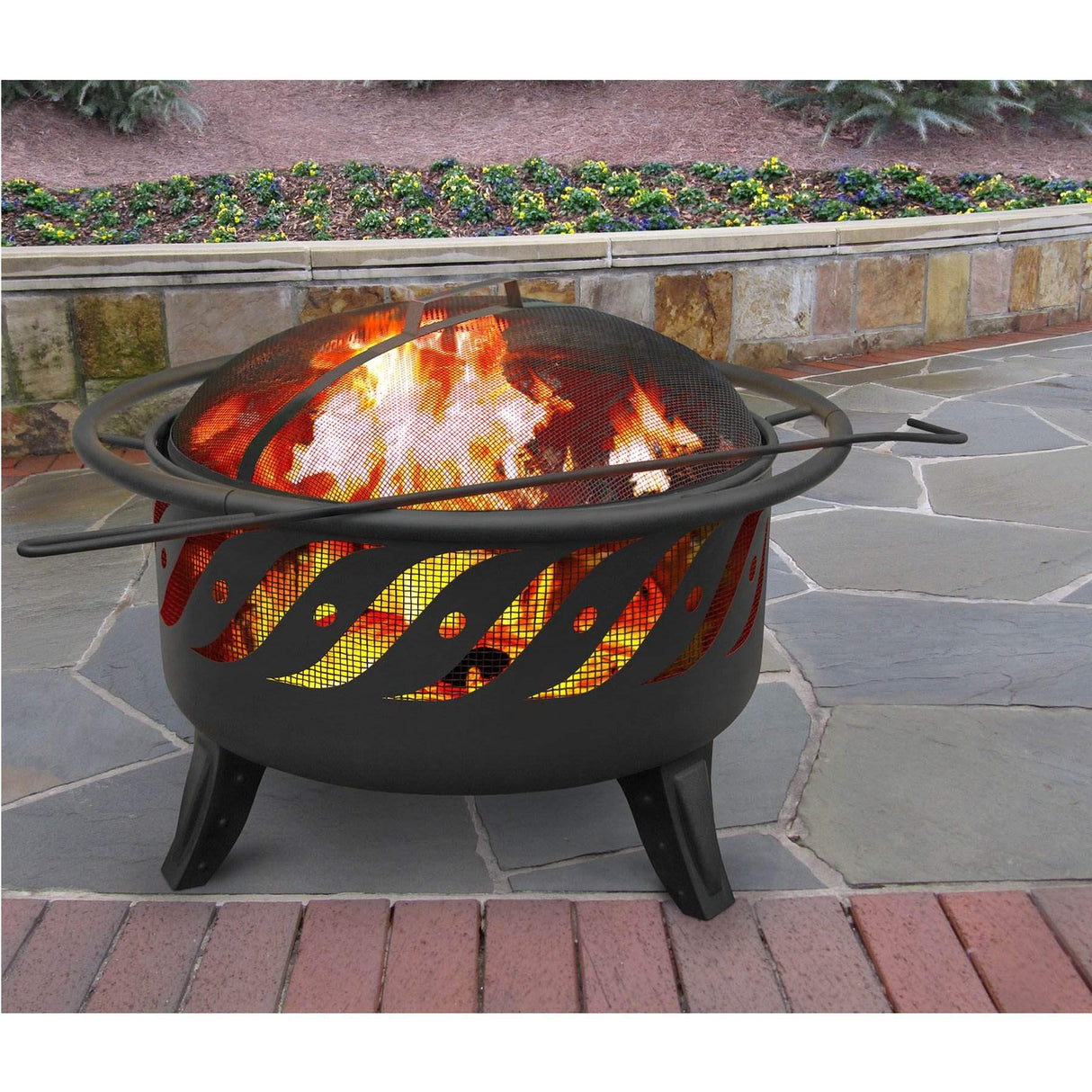 USA 23172 Patio Lights Firewave Firepit, Black