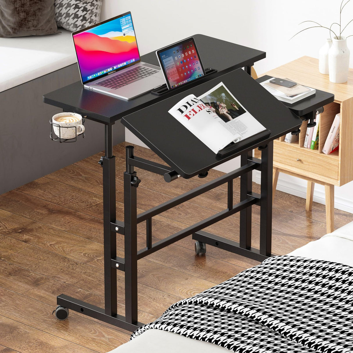 Standing Desk Adjustable Height, Stand Up Desk with Cup Holder