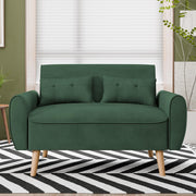 47" Small Modern Loveseat Sofa, Mid Century Linen Fabric 2-Seat Sofa