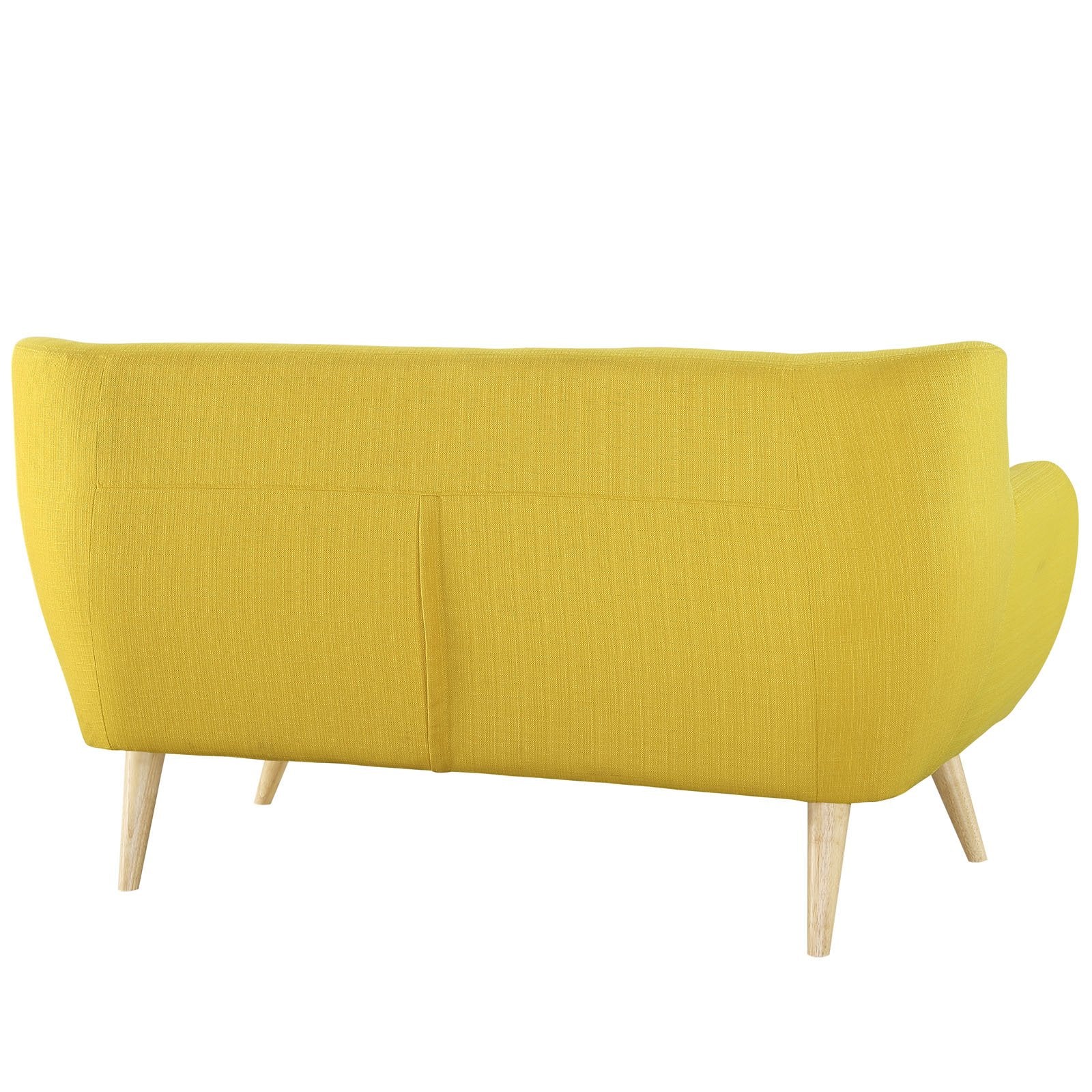 Remark Mid-Century Modern Upholstered Fabric Living Room Set, Loveseat and Sofa