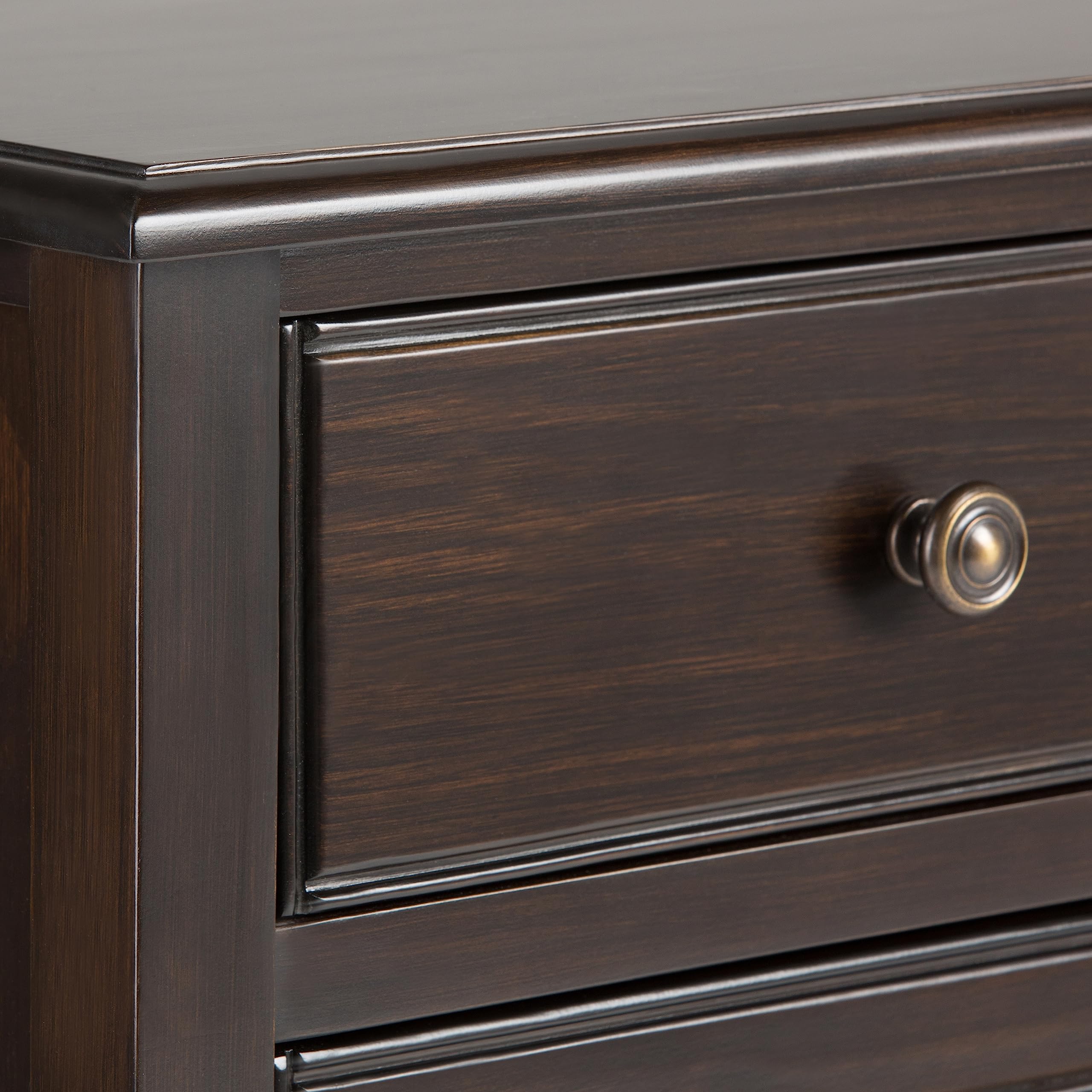 Connaught SOLID WOOD 40 Inch Wide Traditional Entryway Storage Cabinet in Dark Chestnut Brown