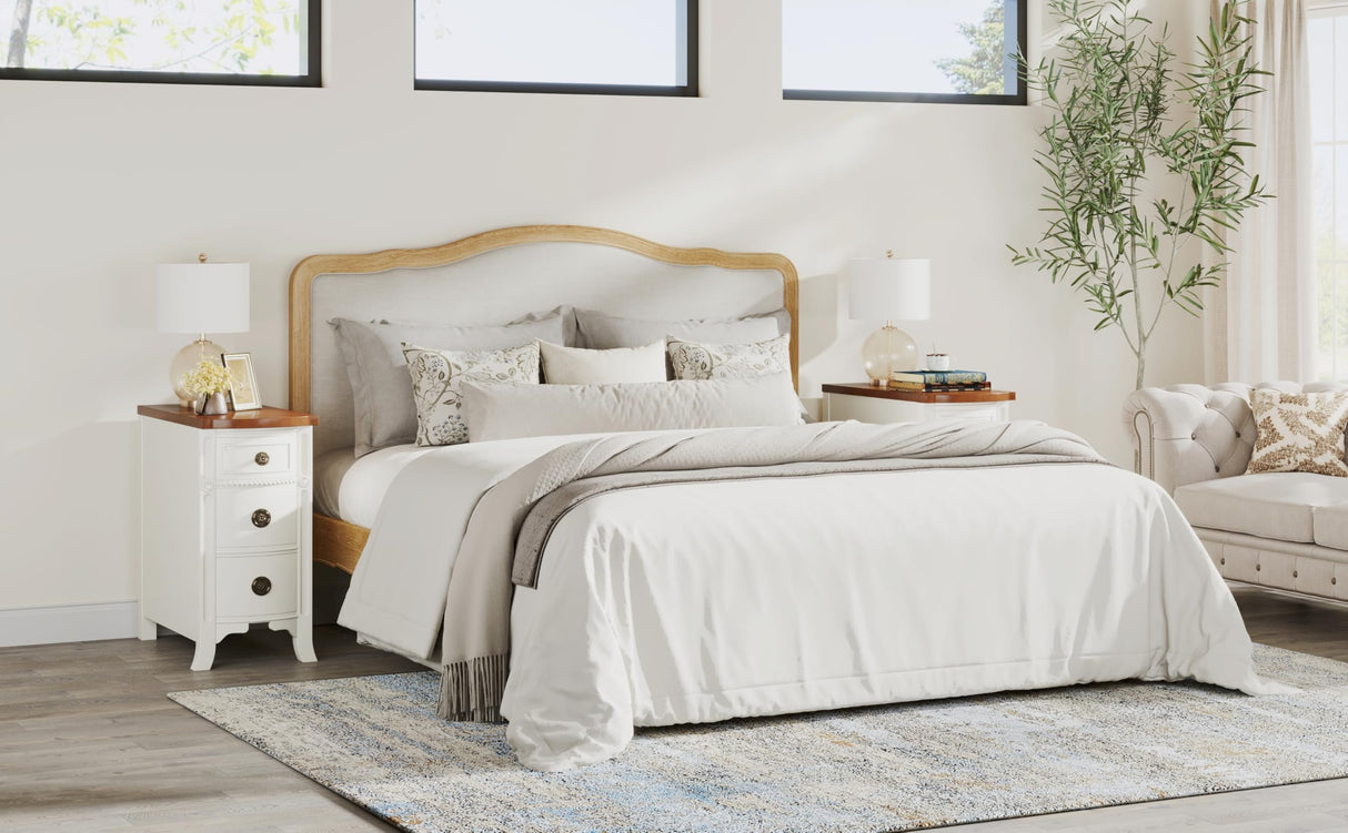 Solid Wood End Table, 3-Drawer Narrow Side Table