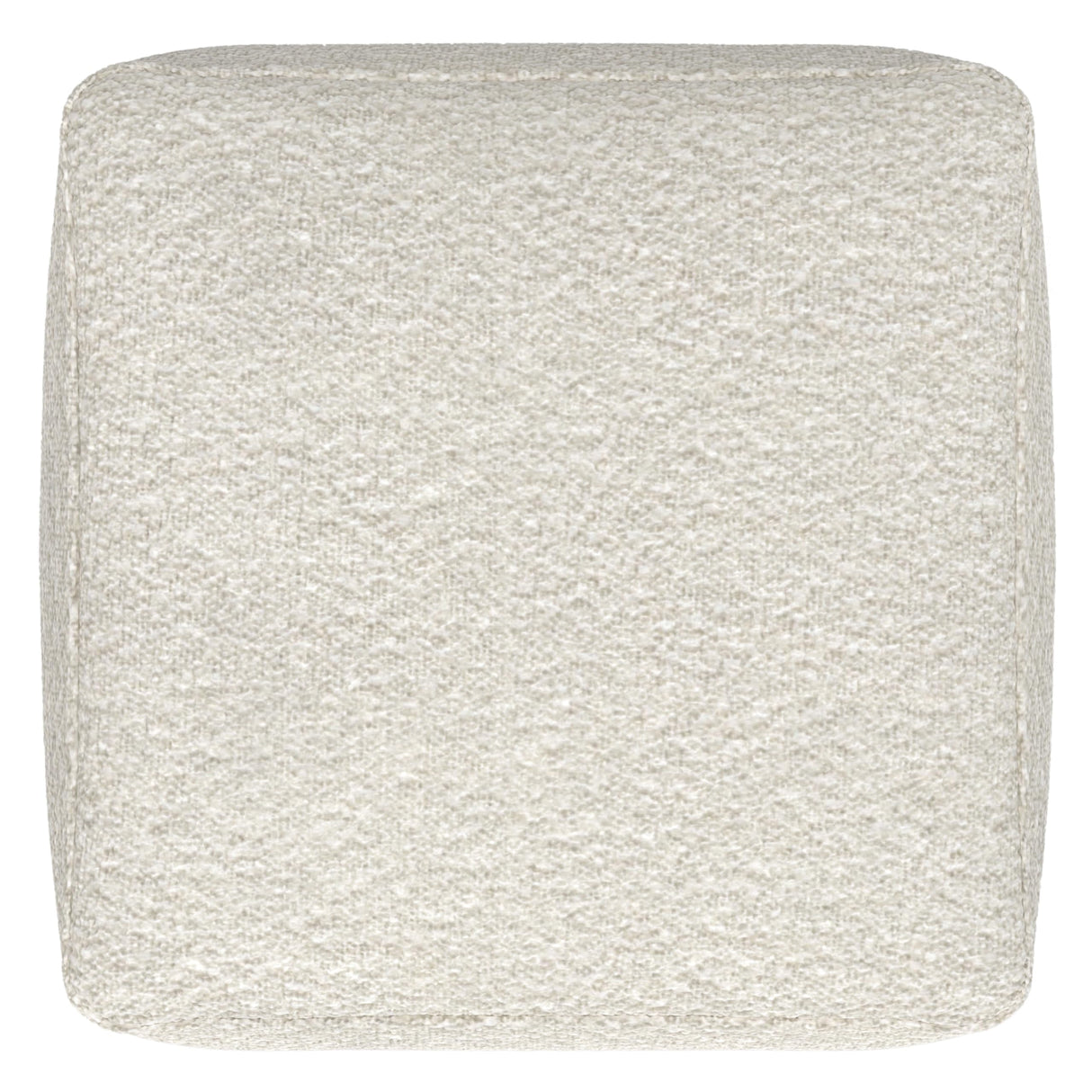 Chantal Contemporary Square Pouf in Ivory Boucle for The Living Room