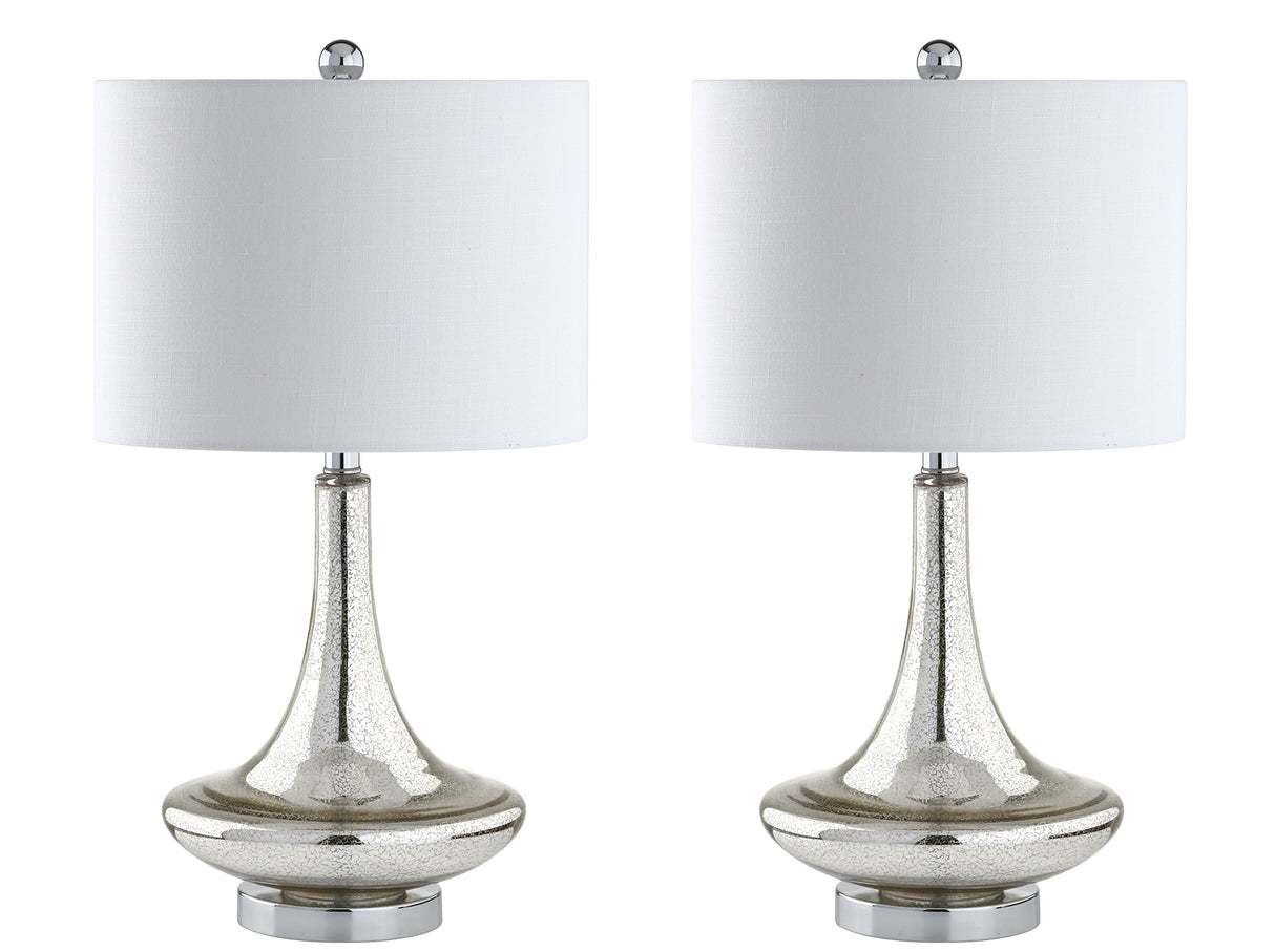 Set of 2 Table Lamps Cecile 25.5" Glass Teardrop LED Table