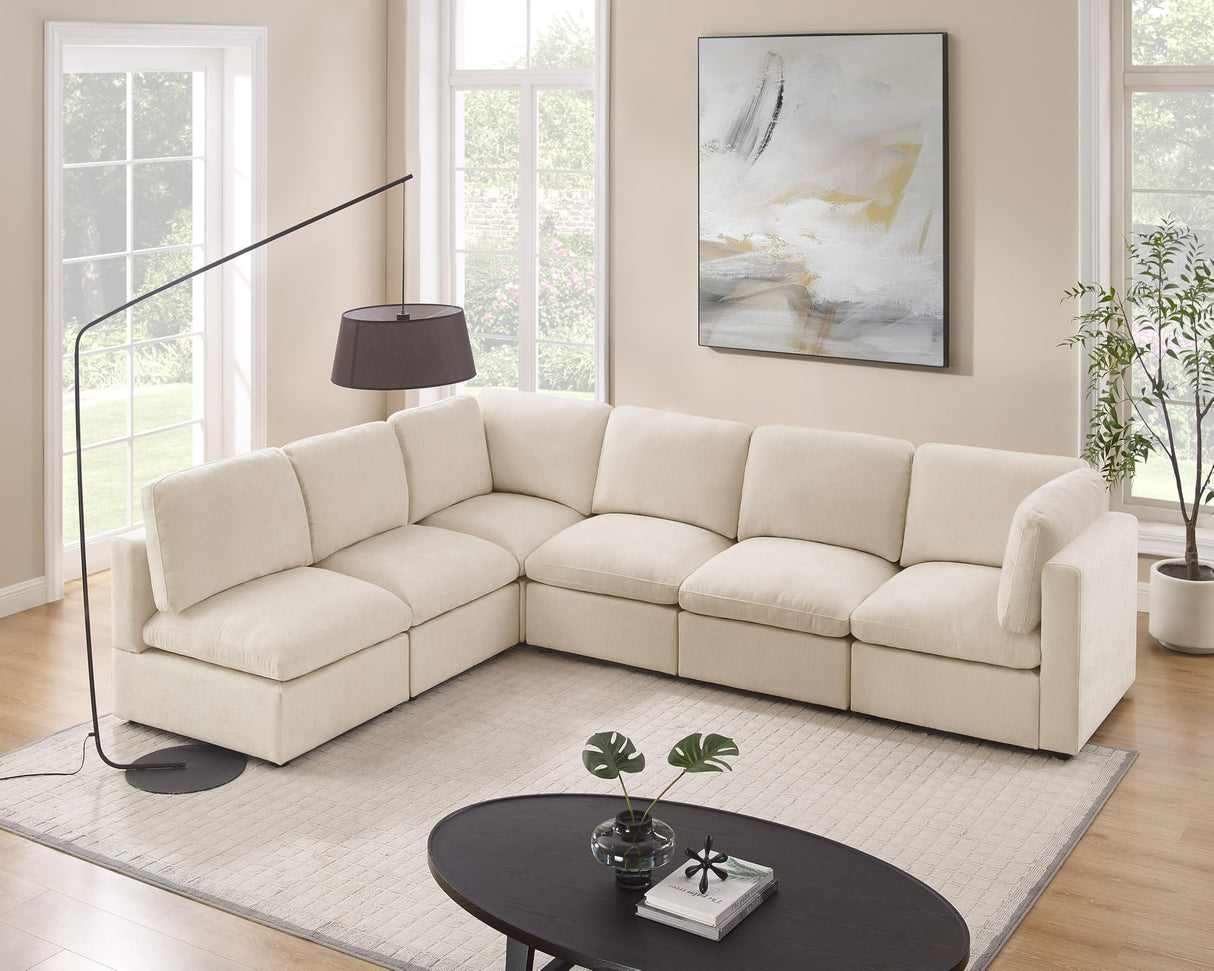 121" Modular Sectional Sofa, Convertible Sofa Couch Modular Sectional