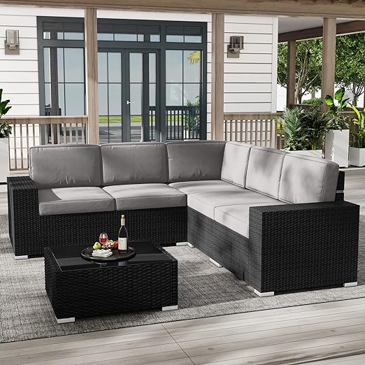 Outdoor Patio Furniture Set Sectional Conversation Sofa Set