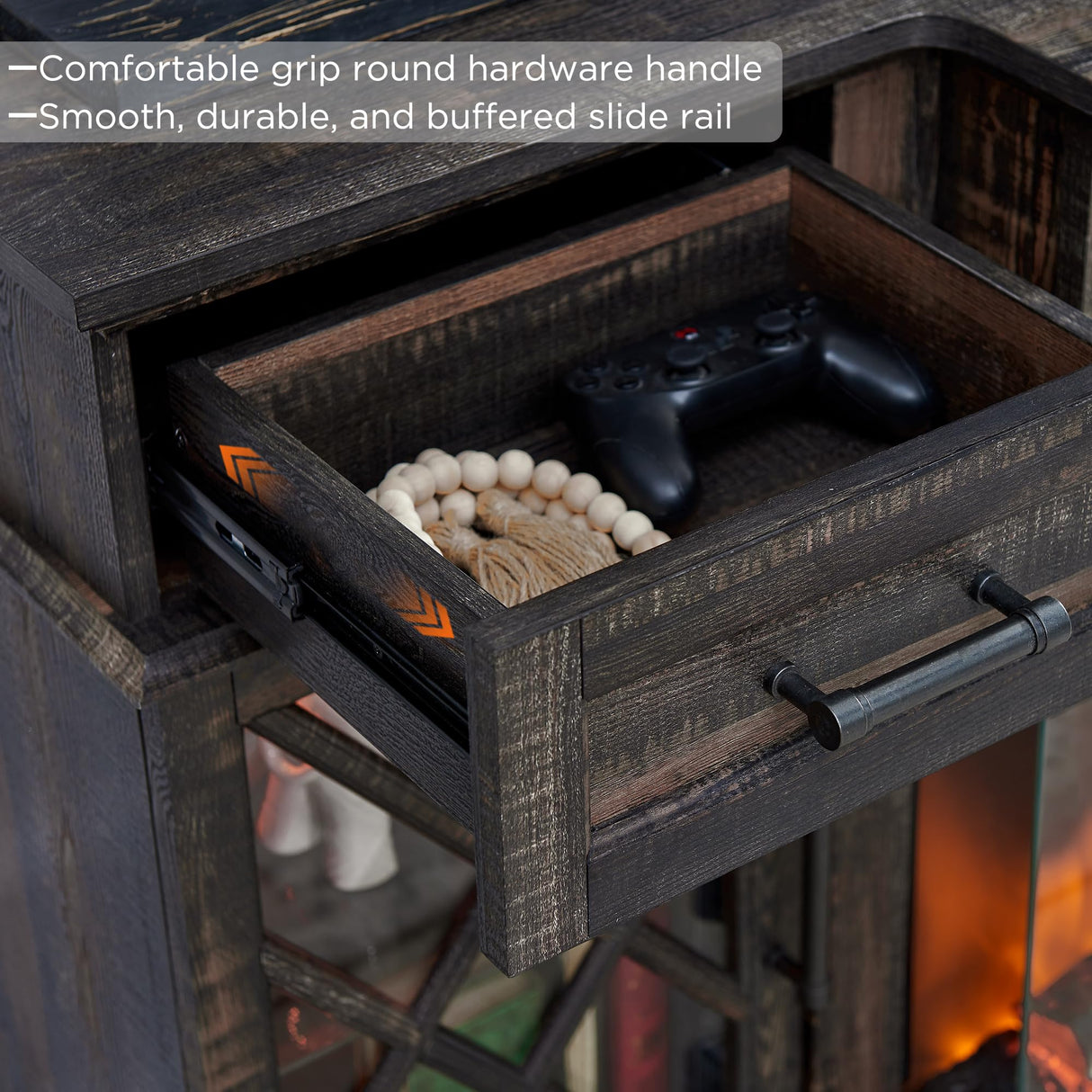 70'' TV Stand with 36'' Electric Fireplace, Media Entertainment Center for TVs Up to 80'',