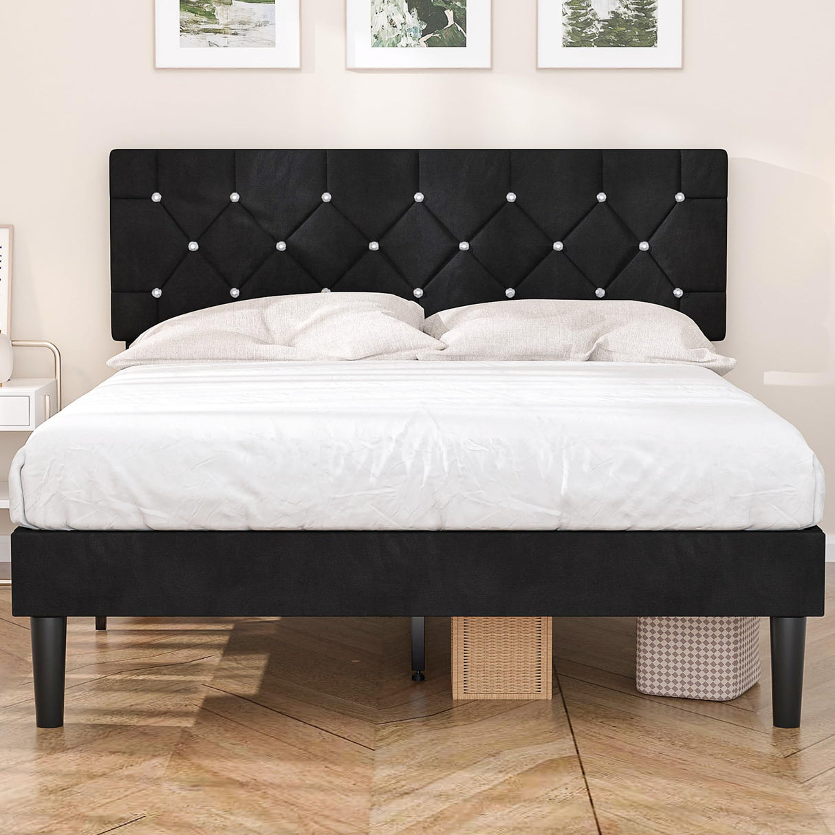 Full Size Bed Frame, Upholstered Platform