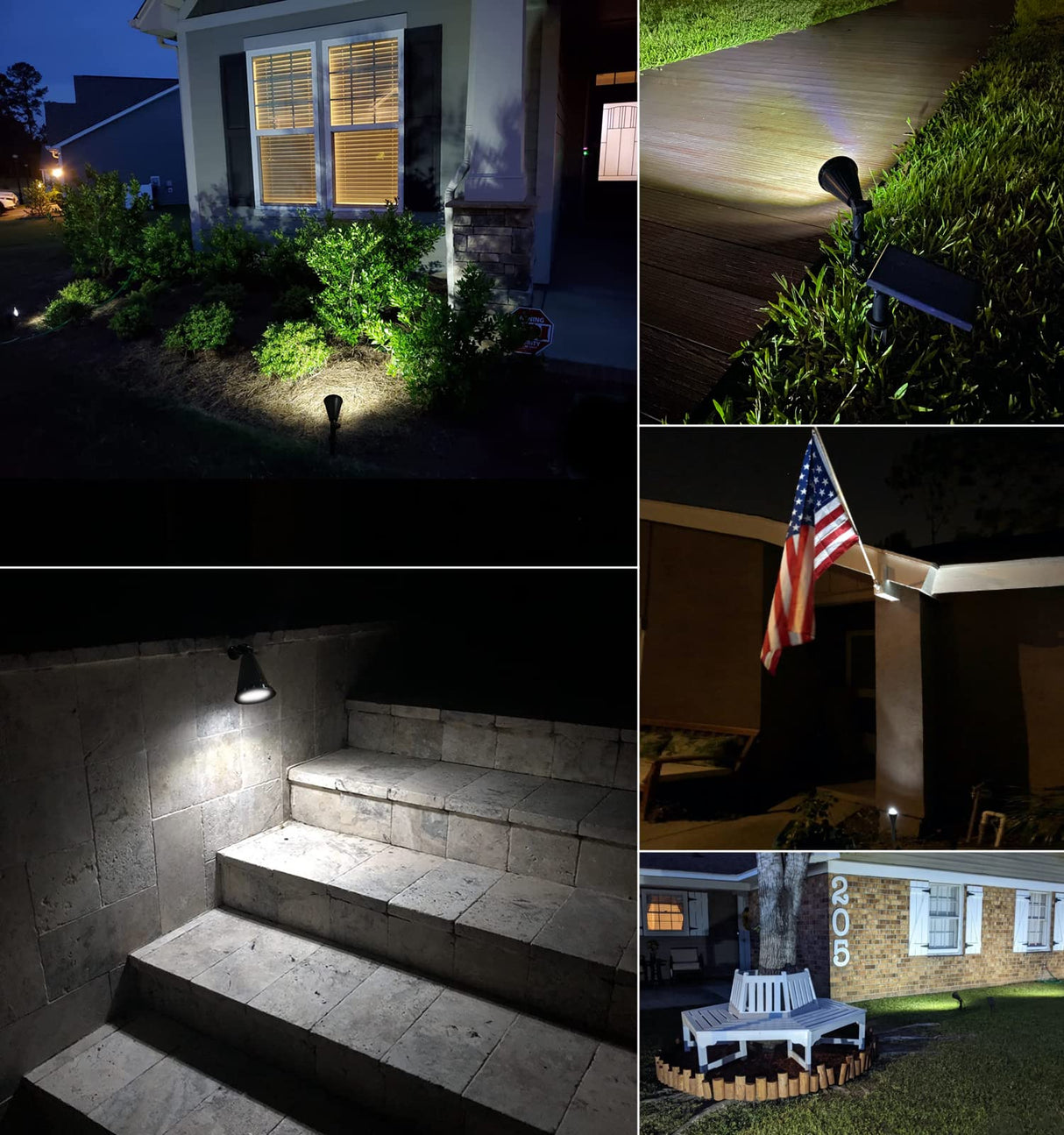 Solar Spot Light Outdoor, Waterproof Solar LED Landscape Lights Dusk to Dawn