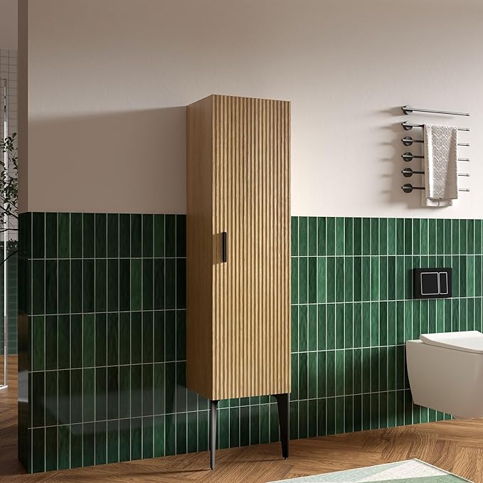 36 Inch Bathroom Vanity with Sink, Modern Striped Bathroom Cabinet