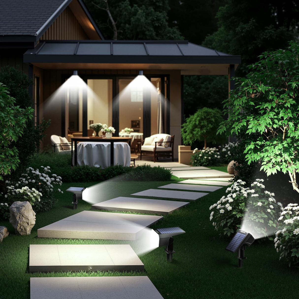 59 LED Super Bright Outdoor Solar Lights for Yard, 3 Lighting Modes