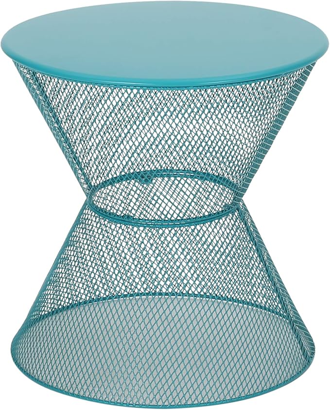 Doreen Modern Outdoor Iron Side Table, Matte Black