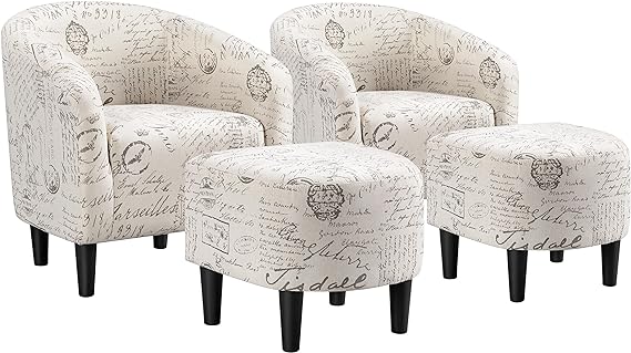 Accent Chair, Comfy Barrel Chair for Living Room, Modern Velvet Fabric Club Chair