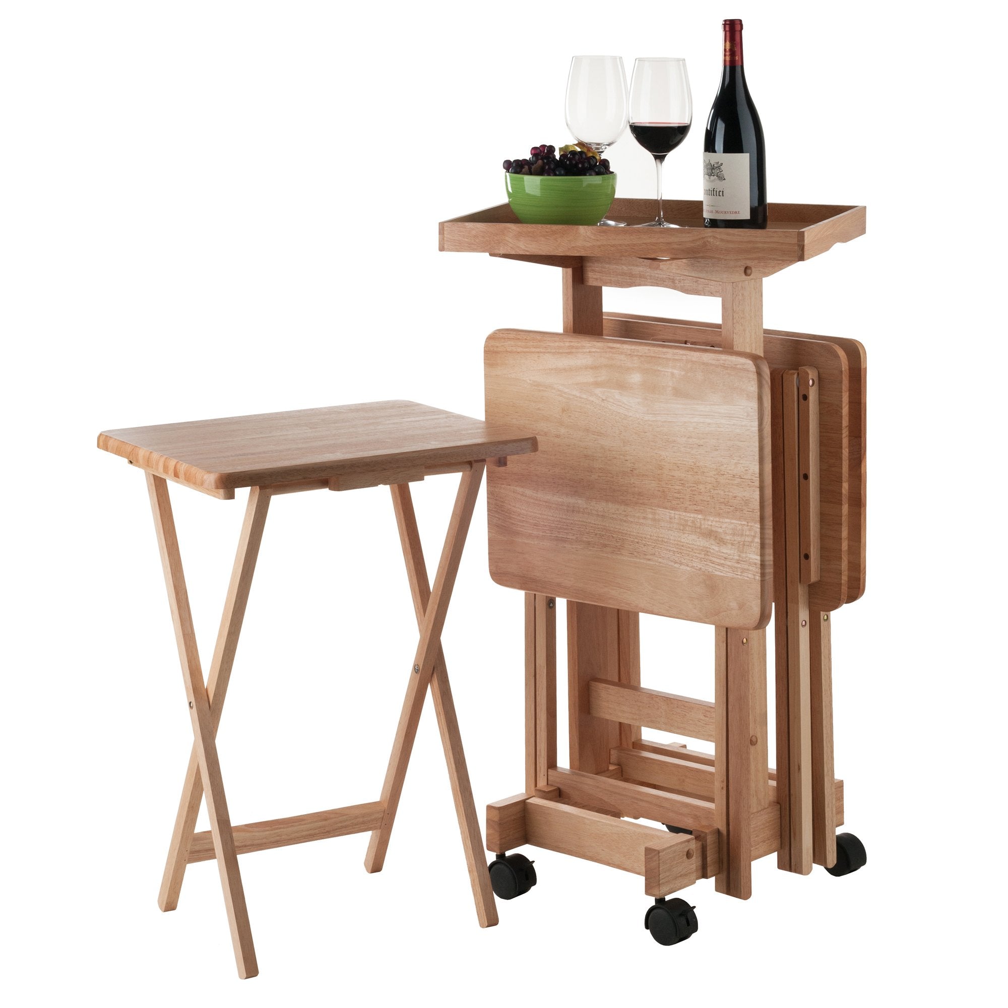 6-Piece Snack Table, Natural (42820)