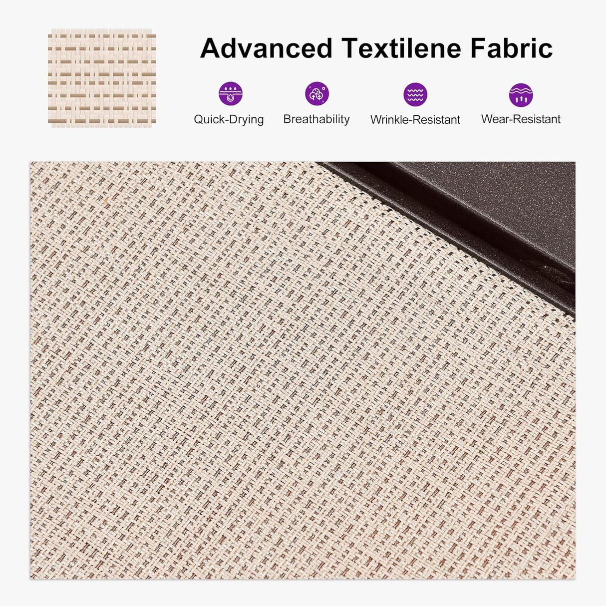 PURPLE LEAF Pool Lounge Chairs Set of 3 Aluminum Outdoor Lounge Chairs with Wheels and Armrests Adjustable Patio for Deck Outside Lawn Garden, Cream